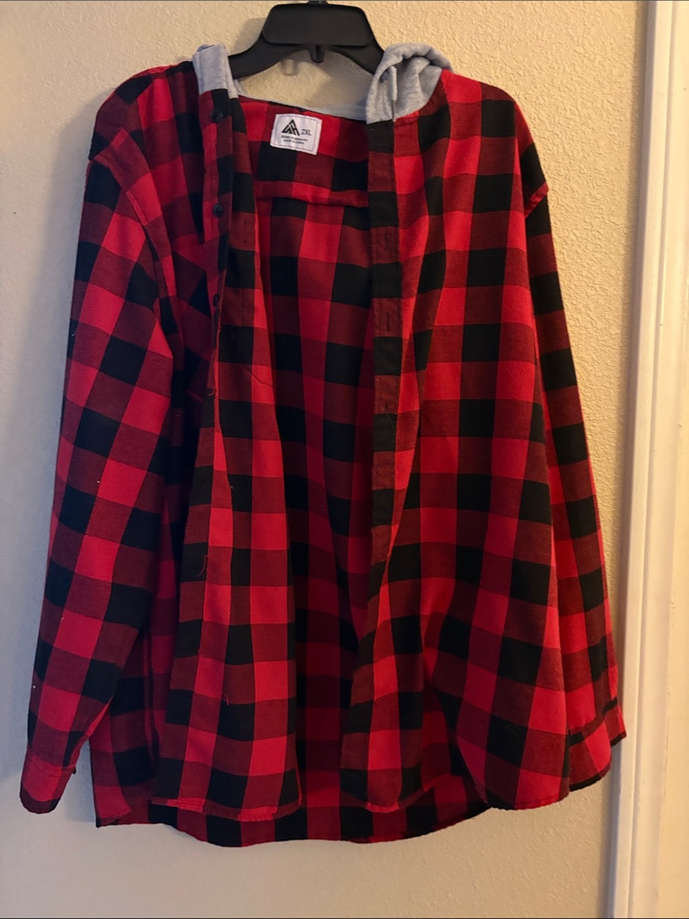 Kids Red & Black Buffalo Plaid Hooded Shirt Jacket